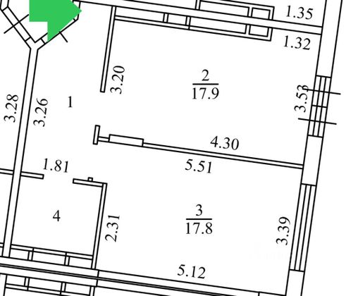 Продажа 1-комнатной квартиры 47,5 м², 3/5 этаж