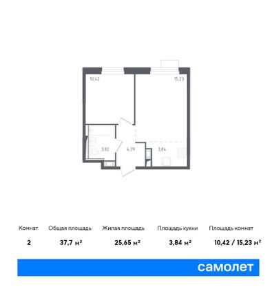 37,7 м², 1-комн. квартира, 12/12 этаж