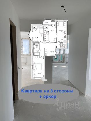 Продажа 3-комнатной квартиры 93,8 м², 4/26 этаж