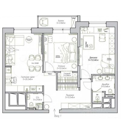 Продажа 3-комнатной квартиры 72 м², 26/35 этаж