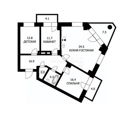 Продажа 4-комнатной квартиры 98,8 м², 5/17 этаж