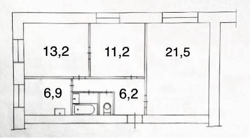 Продажа 3-комнатной квартиры 62 м², 2/9 этаж