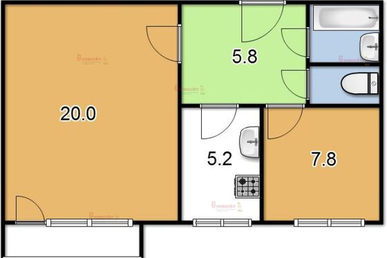 Продажа 2-комнатной квартиры 42 м², 5/9 этаж