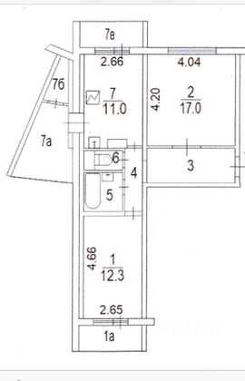 Продажа 2-комнатной квартиры 62 м², 5/7 этаж