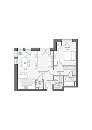 Продажа 2-комнатной квартиры 67,4 м², 26/28 этаж