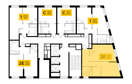 Продажа 2-комнатной квартиры 52,9 м², 10/30 этаж