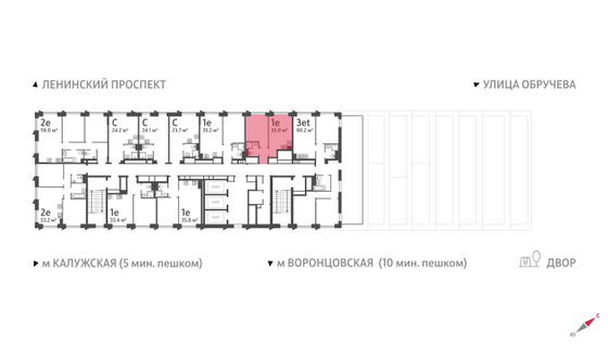 Продажа 1-комнатной квартиры 33 м², 28/58 этаж