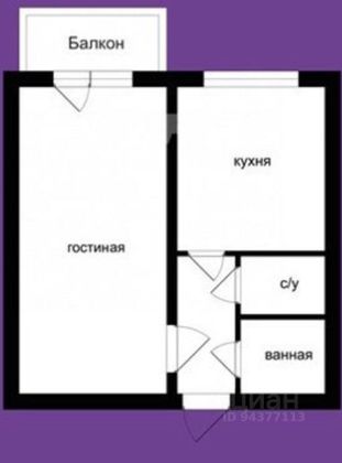 Продажа 1-комнатной квартиры 34 м², 4/5 этаж