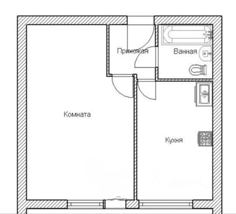 Продажа 1-комнатной квартиры 34,8 м², 2/12 этаж