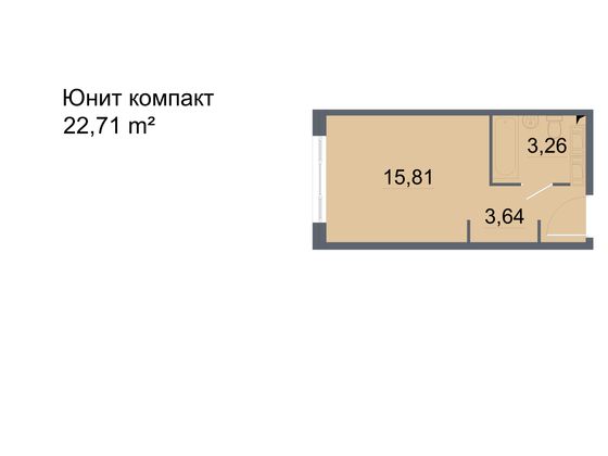 Продажа квартиры-студии 22,7 м², 24/24 этаж
