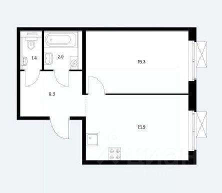 Продажа 2-комнатной квартиры 42 м², 14/23 этаж