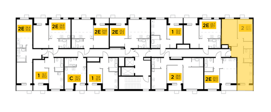 Продажа 2-комнатной квартиры 56,5 м², 6/15 этаж