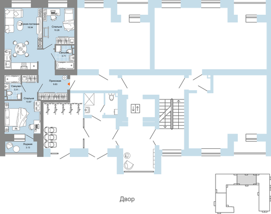 Продажа 3-комнатной квартиры 61 м², 1/8 этаж