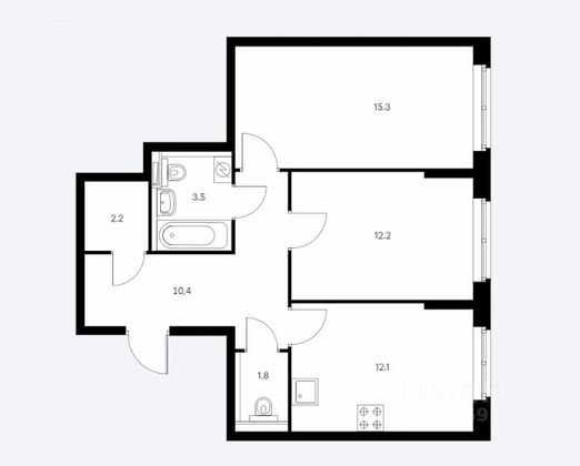 Аренда 2-комнатной квартиры 57,5 м², 11/25 этаж