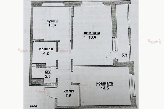 Продажа 2-комнатной квартиры 60 м², 3/8 этаж