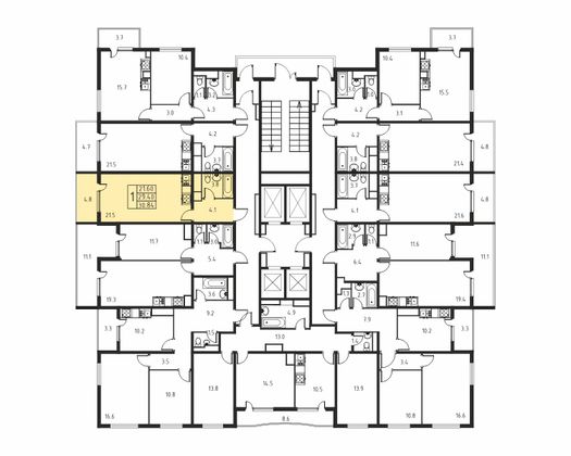 29,4 м², 1-комн. квартира, 23/24 этаж