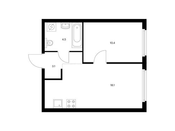 36,1 м², 1-комн. квартира, 2/21 этаж