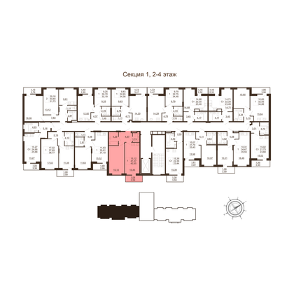 Продажа 1-комнатной квартиры 42,7 м², 3/11 этаж