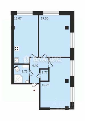 Продажа 2-комнатной квартиры 57,9 м², 6/18 этаж