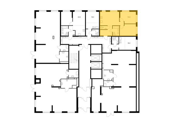 Продажа 2-комнатной квартиры 51,4 м², 2/17 этаж