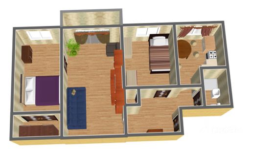 Продажа 3-комнатной квартиры 56 м², 4/5 этаж