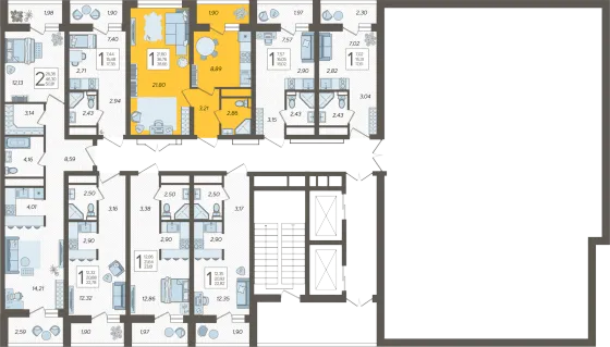 Продажа 1-комнатной квартиры 38,7 м², 19/19 этаж