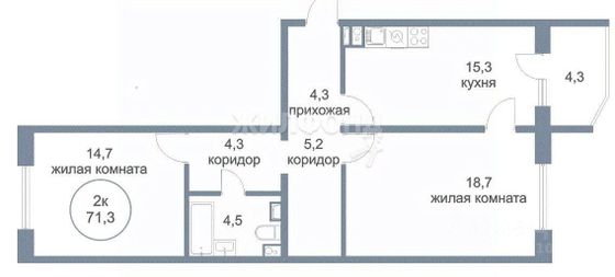 Продажа 2-комнатной квартиры 71,3 м², 6/16 этаж