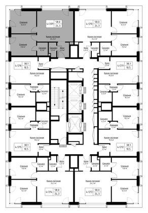 Продажа 2-комнатной квартиры 57,1 м², 29/30 этаж