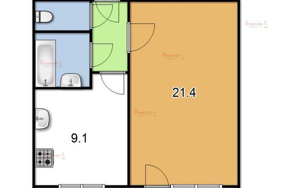 Продажа 1-комнатной квартиры 37,5 м², 1/3 этаж