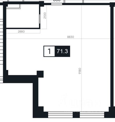 Продажа квартиры со свободной планировкой 71,3 м², 8/8 этаж