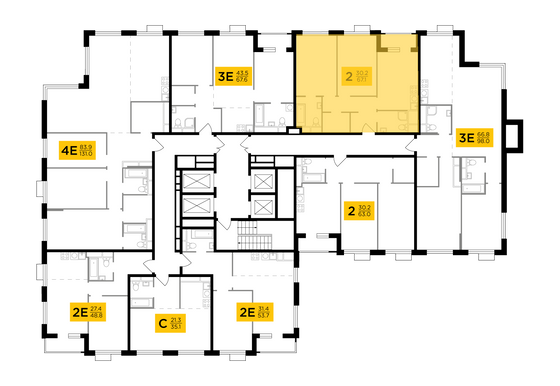 Продажа 2-комнатной квартиры 67,1 м², 27/27 этаж