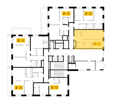 Продажа 2-комнатной квартиры 58,3 м², 2/19 этаж