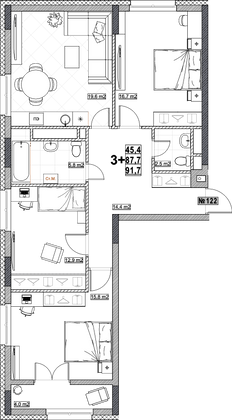 Продажа 3-комнатной квартиры 91,7 м², 15/24 этаж