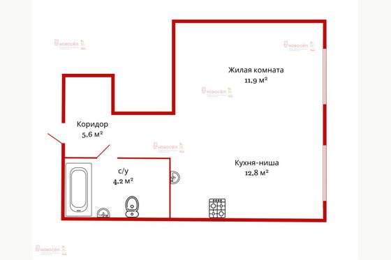 Продажа квартиры-студии 34 м², 16/35 этаж