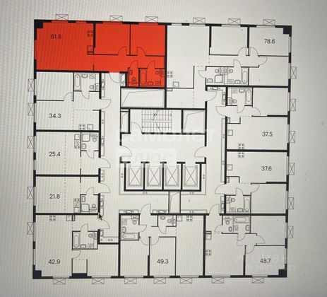 Продажа 2-комнатной квартиры 61,8 м², 18/33 этаж