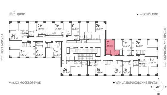 Продажа квартиры-студии 24,8 м², 14/52 этаж