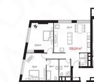 Продажа 3-комнатной квартиры 106 м², 10/40 этаж