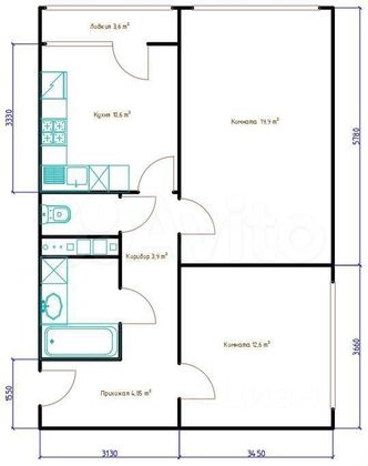 Продажа 2-комнатной квартиры 62 м², 3/32 этаж