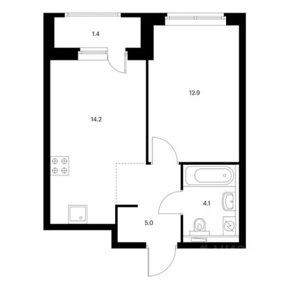 Продажа 1-комнатной квартиры 36,2 м², 20/26 этаж