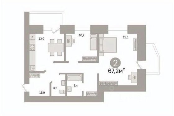Продажа 2-комнатной квартиры 67,2 м², 16/16 этаж