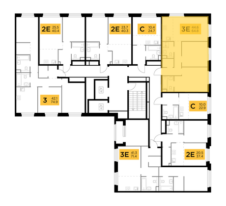 Продажа 3-комнатной квартиры 64,8 м², 3/20 этаж