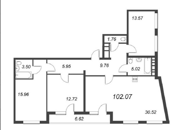 Продажа 3-комнатной квартиры 103,2 м², 14/14 этаж