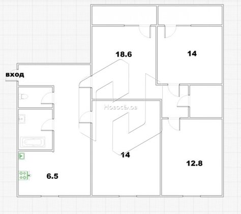 Продажа 4-комнатной квартиры 77 м², 4/5 этаж