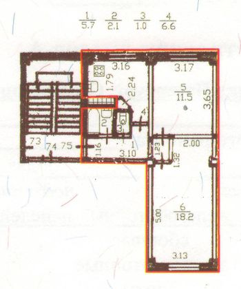 Продажа 2-комнатной квартиры 45,1 м², 5/5 этаж