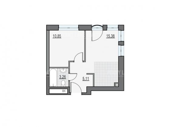 Продажа 1-комнатной квартиры 34,6 м², 14/28 этаж