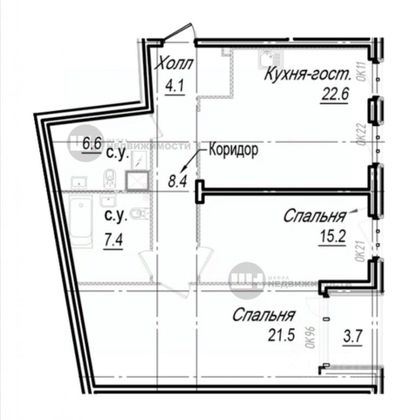 Продажа 3-комнатной квартиры 88 м², 3/7 этаж