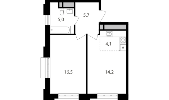 Продажа 2-комнатной квартиры 45,5 м², 13/20 этаж