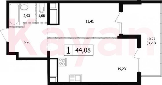 Продажа 2-комнатной квартиры 37,7 м², 23/24 этаж