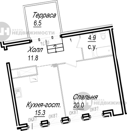 Продажа 2-комнатной квартиры 55 м², 6/8 этаж