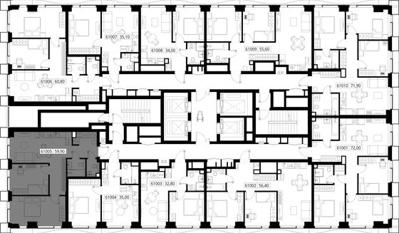 Продажа 2-комнатной квартиры 59,9 м², 10/48 этаж